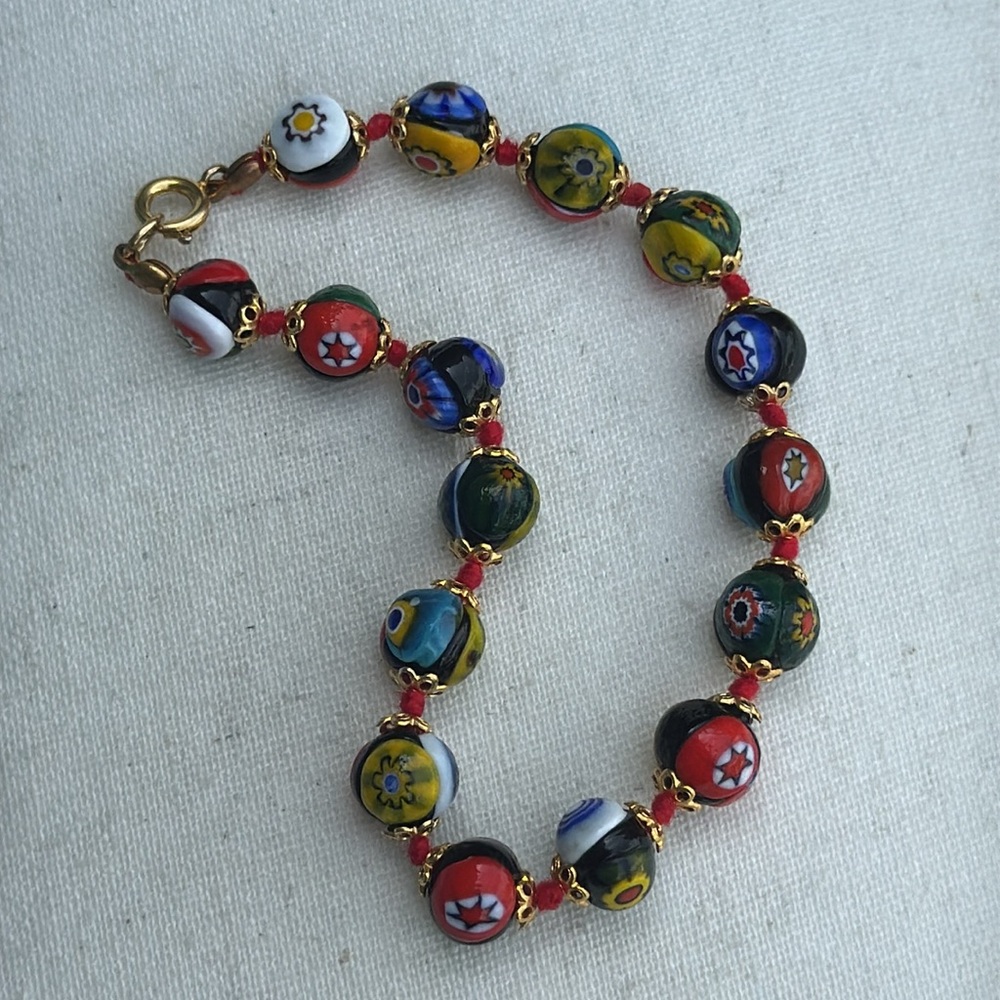 Murano Millefiori glass bracelet from Italy